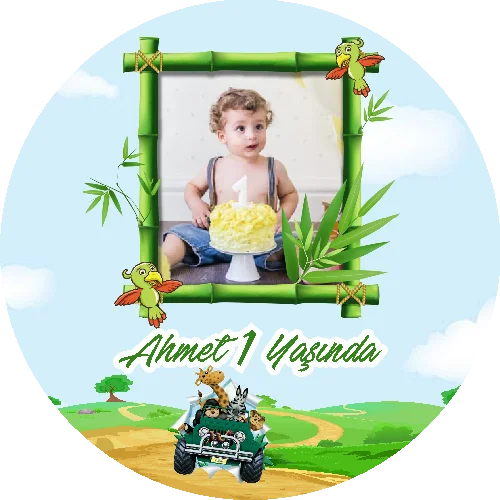 Safari Temalı yuvarlak Açacak Magneti